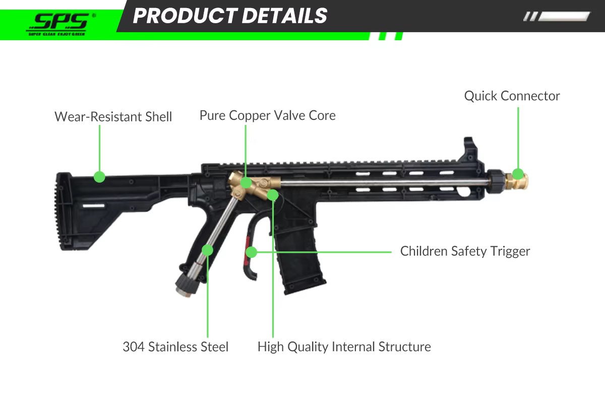 SPS Pressure Water Gun For Car Wash Power Spray Gun With Extension Wand manufacture