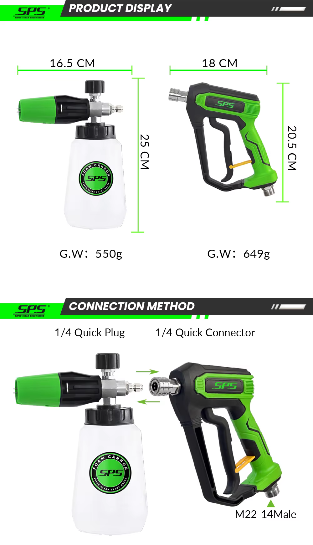 Factory Direct 4000PSI Portable Hand High Pressure Cleaning Car Washer Water Spray Foam Cannon Gun Kit for Car Washing details