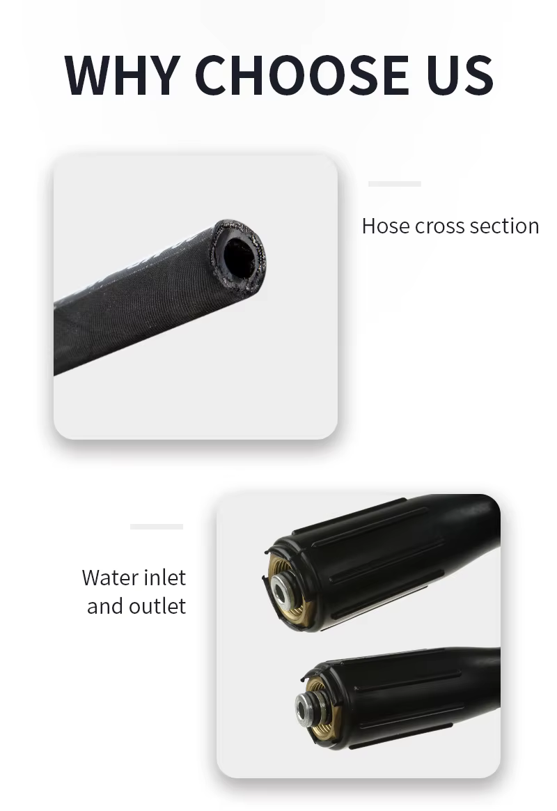 SPS 5/16 Inch 33 FT 4350 PSI 30 MPA High Pressure Rubber Hose Copper Stainless Steel High Pressure Cleaning Hose details