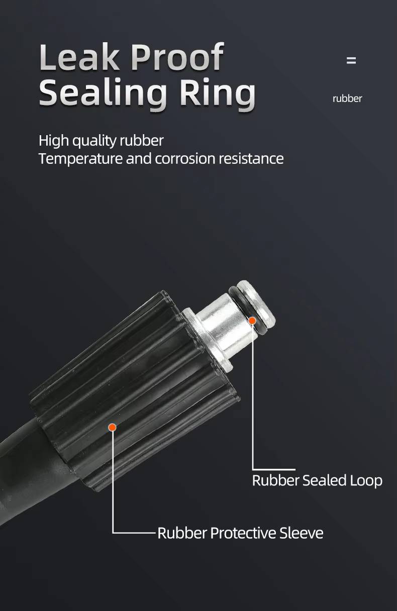 SPS 32FT 5000 PSI 40 MPA High Pressure Washer Line Hose Rubber Black Hose Compressive and Torsion Resistant manufacture