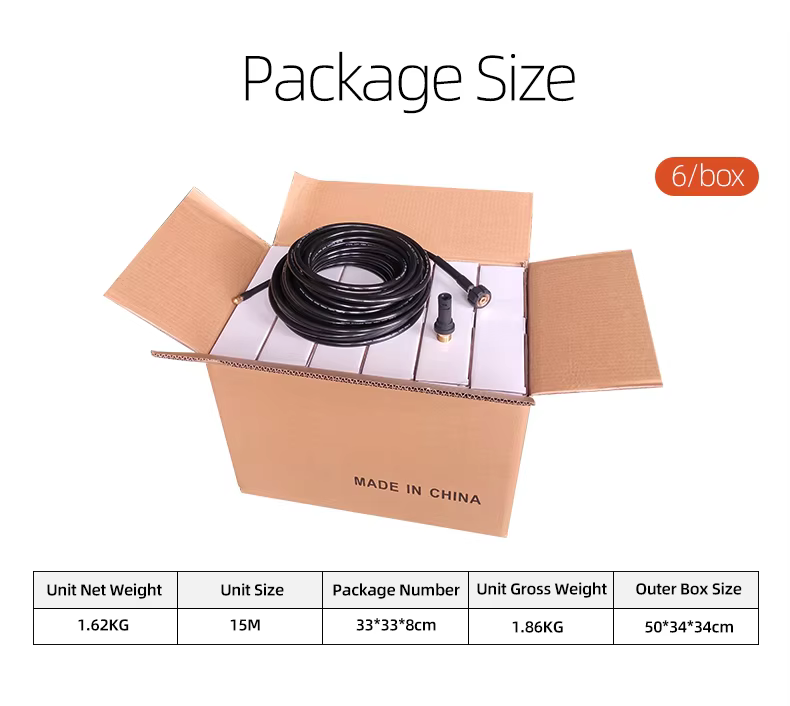 SPS 18MPA 100FT M22-14 High Pressure Car Wash Washer Cotton Thread Hose With 1/8 Sewer Jetting Nozzle factory