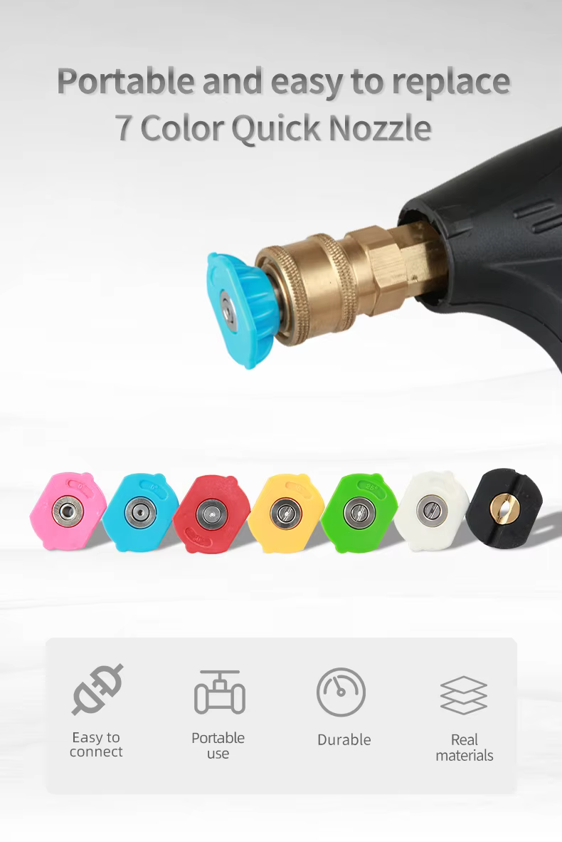 SPS 7 Color Nozzle 1/4" Quick Connect Car Wash Tips Soap and Rinse Jet Stream Long Range Nozzle manufacture