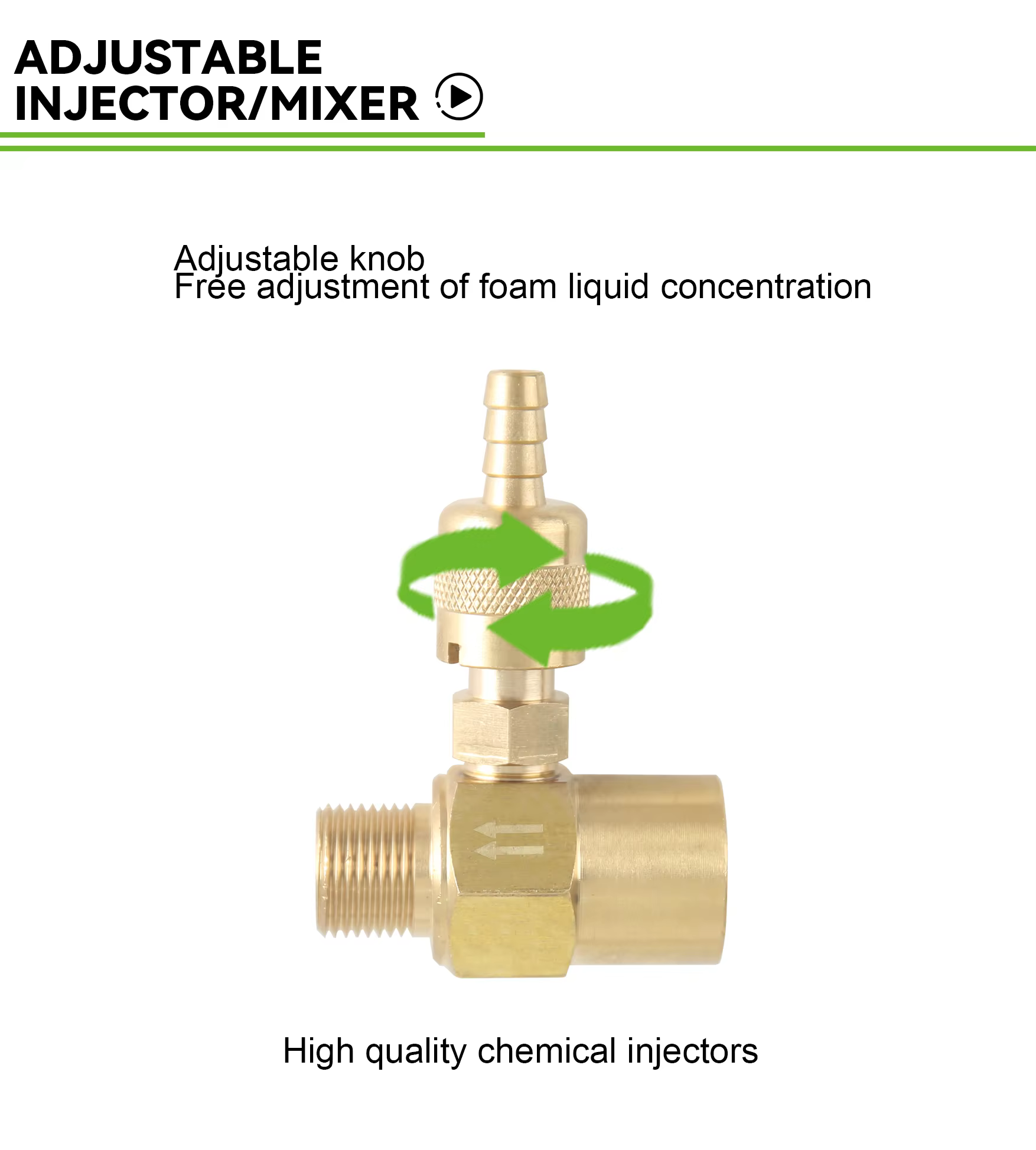 Pressure Washer Accessories Chemical Injector 3/8 Male Washing Fluid Mixer Soap Injector Kit 5.0 GPM factory