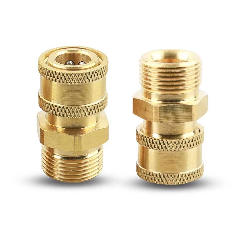 SPS High Pressure Washer Fittings Brass Copper 1/4 Inch Quick Release M22 Connector manufacture