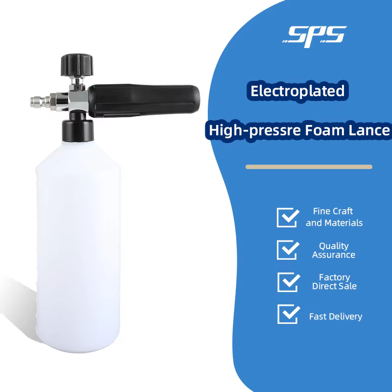 SPS IBG Car Pressure Washer Foam Lance Electroplated Plastic and Brass Bottle with Copper Components manufacture