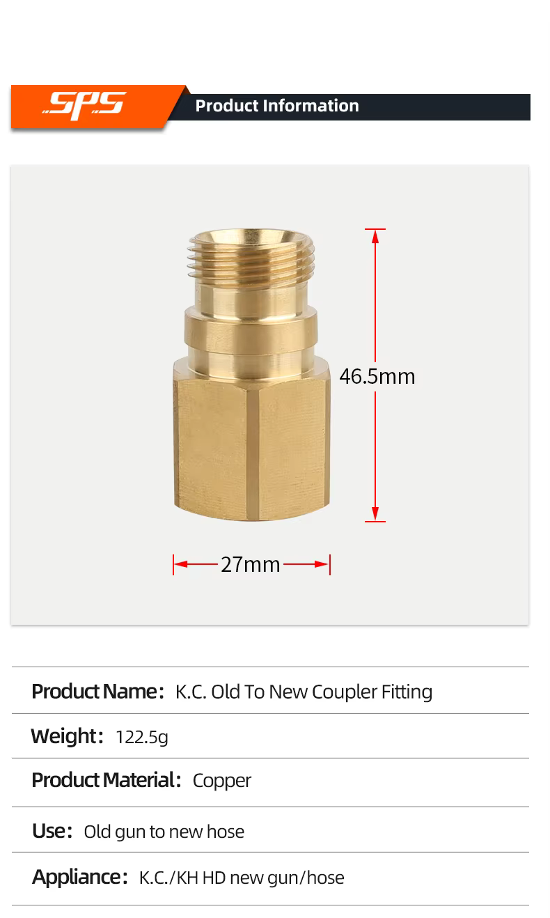 SPS M22-15 mm Male to M22-14 mm Female High Pressure Washer Old to New Coupler Fitting Adapters manufacture