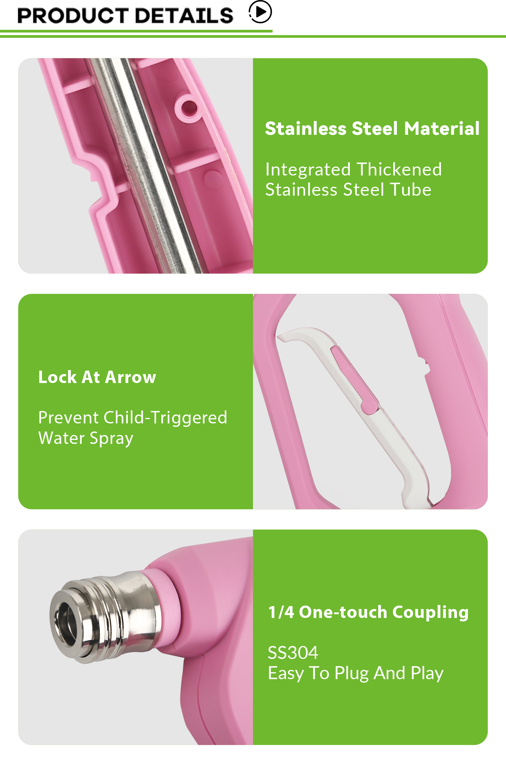 SPS 304 Stainless Steel 4000PSI Heavy Duty Brass Water Spray Gun Leak Proof Auto Lock Quick Connector Pressure Gun for Car Wash supplier