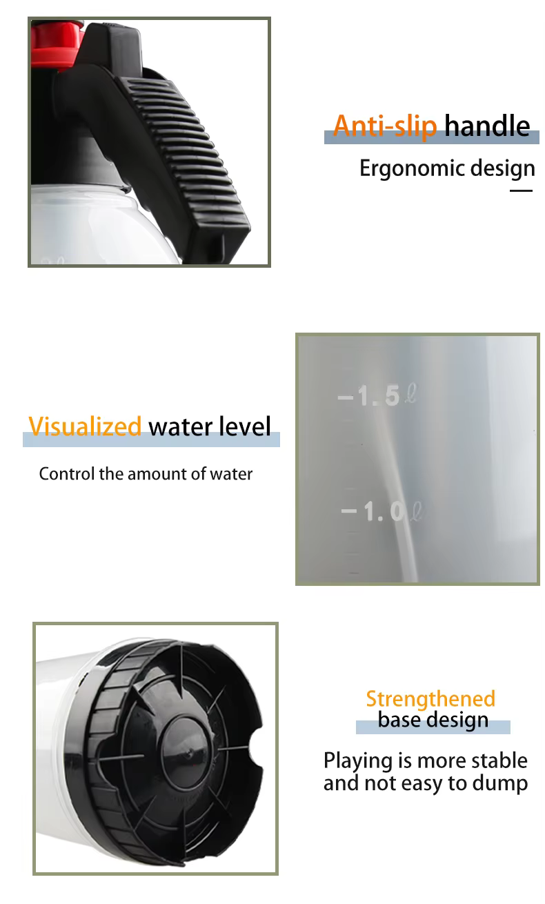 SPS 2L Plastic Portable Watering Plant Hand Pump Transparent Foam Spray Cannon Car Washing factory