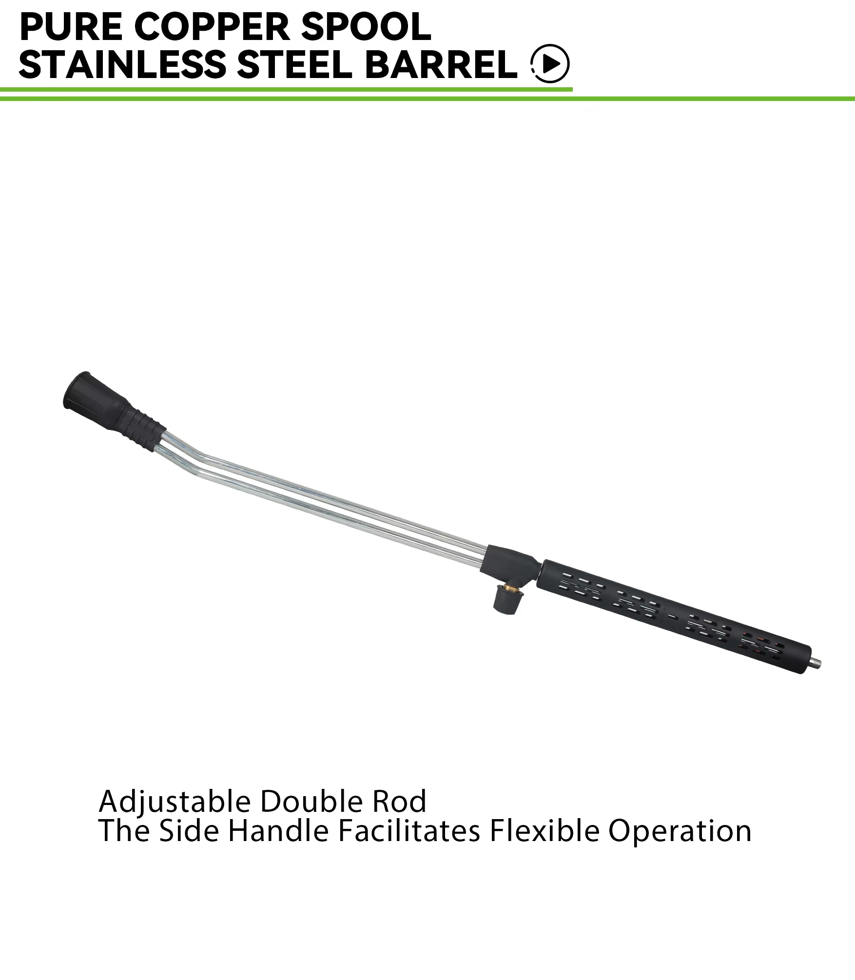 4000PSI Adjustable 304 Stainless Steel Gun 15 Degree Bend Dual Extension Rod MNPT1/4'' *2 Low Pressure Conversion High Pressure Double Wand  manufacture