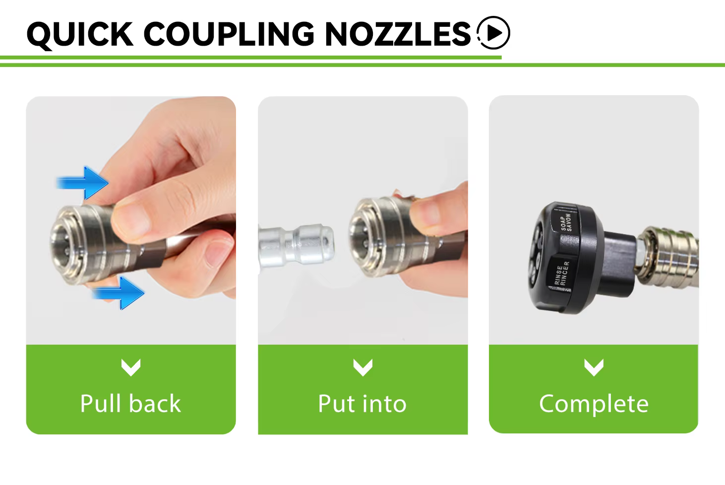 Adjustable 3200PSI 3.0GPM Water Foam 7-In-1 Spray Nozzle For High Pressure Washer Accessories 1/4'' Quick Plug details