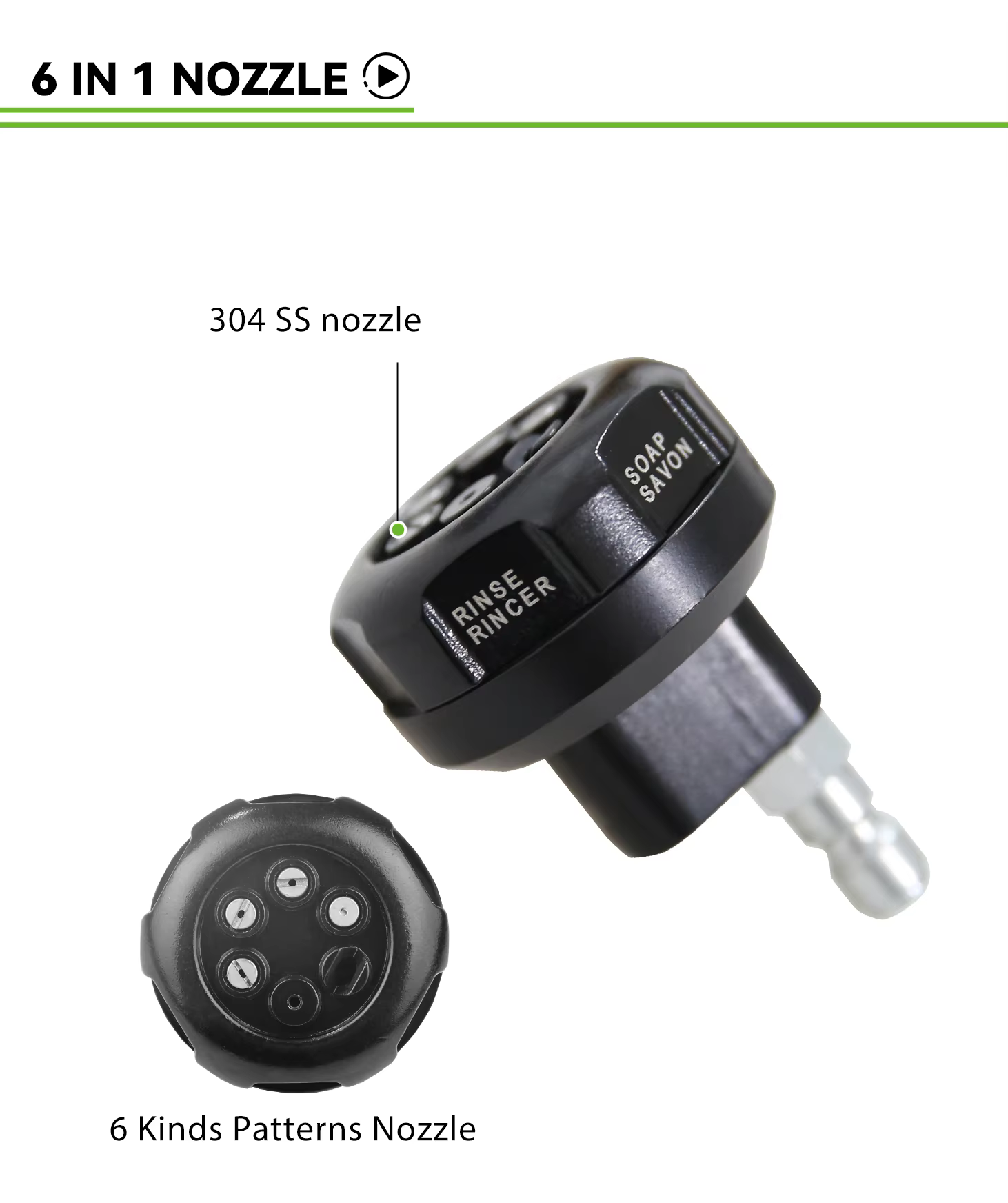 Adjustable 3200PSI 3.0GPM Water Foam 7-In-1 Spray Nozzle For High Pressure Washer Accessories 1/4'' Quick Plug supplier