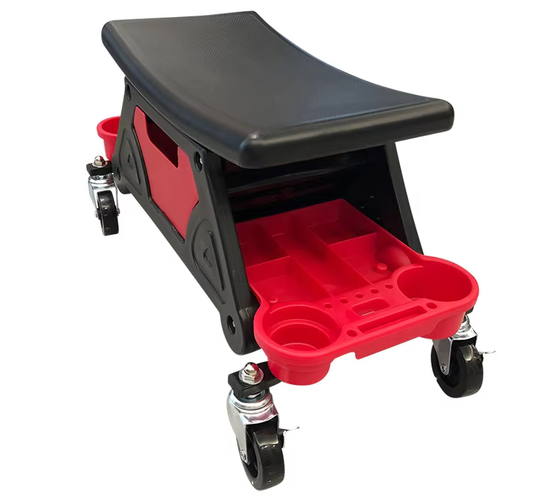 SPS Heavy Duty Premium Car Repair Tool Stool Car Detailing Creeper Seat With Extra Storage Trays manufacture