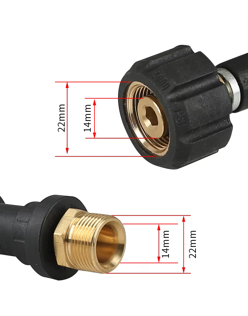 SPS 18MPA 50FT M22-14 High Pressure Washer Cotton Thread Hose With 1/8 Sewer Jetting Nozzle manufacture