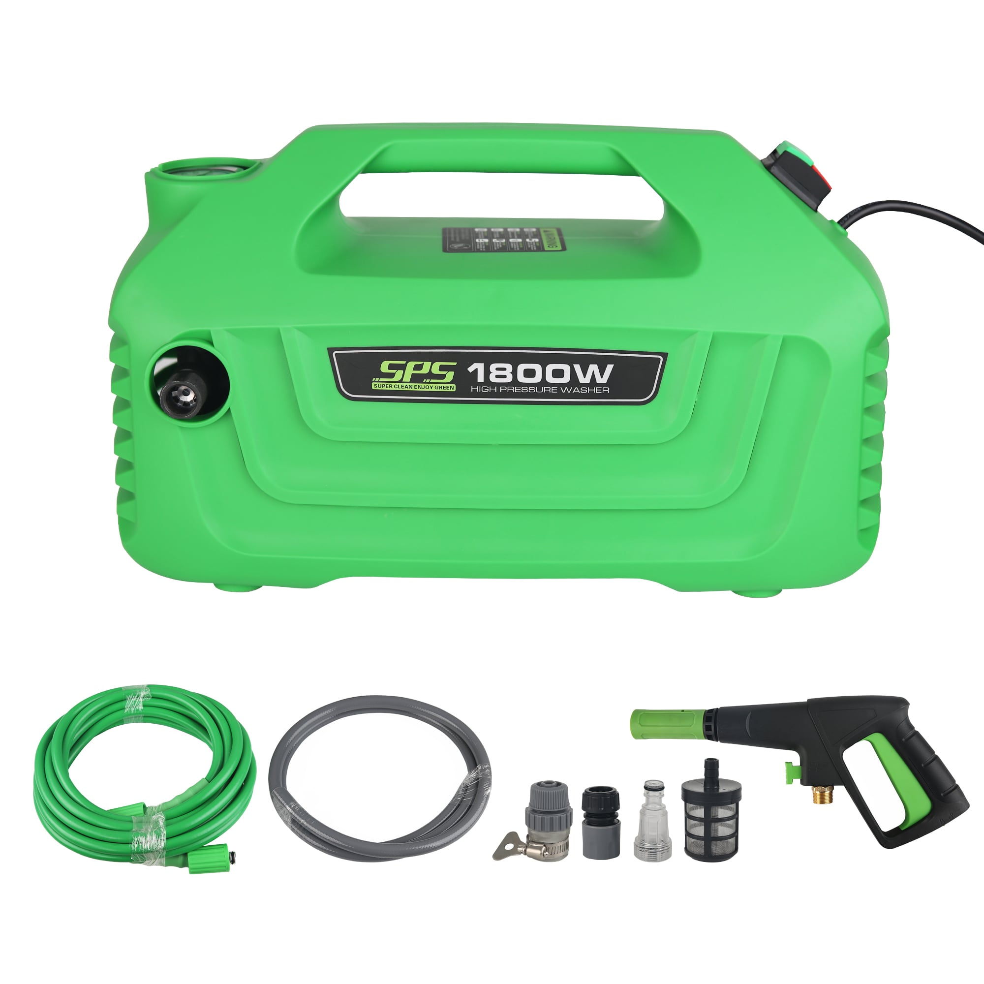 SPS Professional Automobile Water Pressure Pump For Car Washing 100Bar 1800W High Pressure Cleaner Copper Qulity Induction Motor Electric Power 220V Jet Car Wash