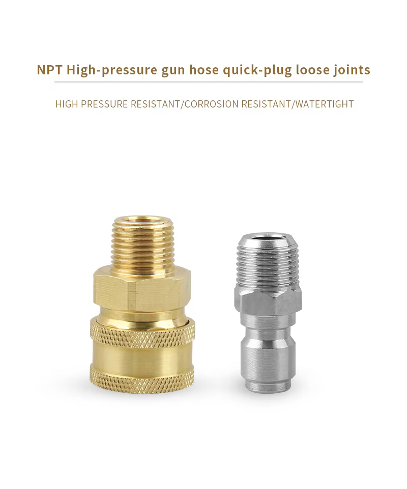 SPS 5000 PSI Brass Stainless Steel Pressure Washer 3/8 Quick Connect Kit Fittings for Hose NPT Thread details