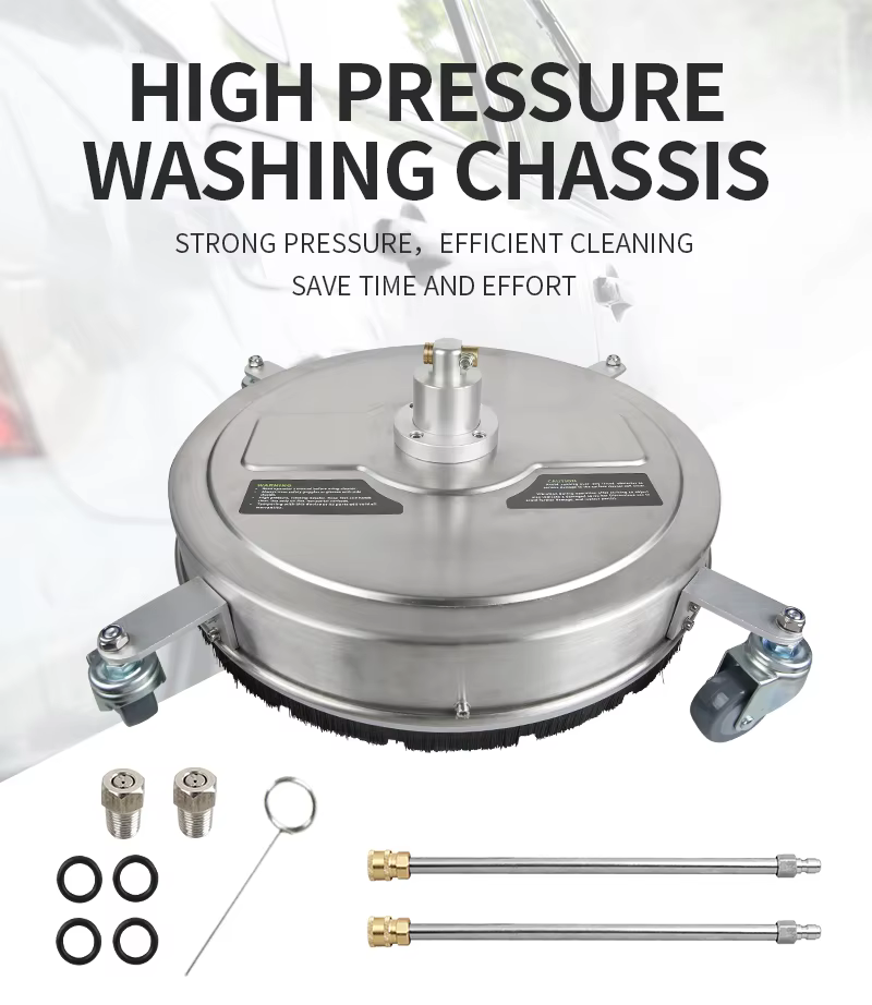 SPS 4000PSI 20 Inch Stainless Steel Rotary Pressure Washer Flat Surface Cleaner With 2 Extension Wands Set details