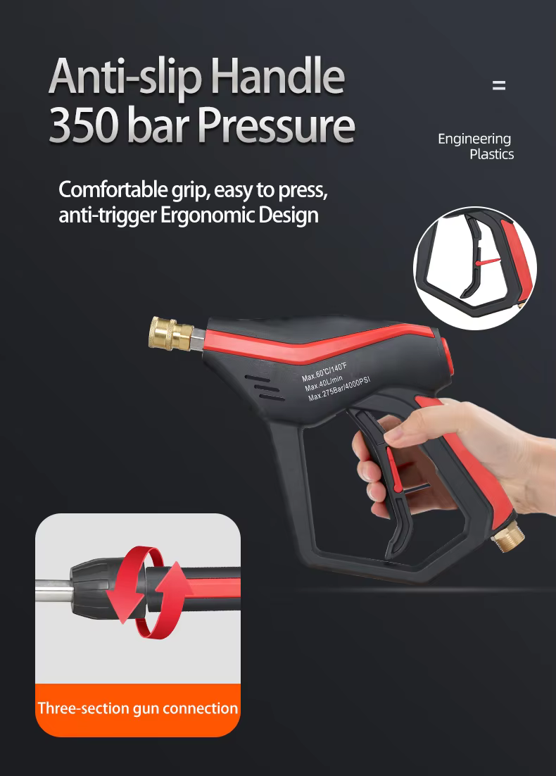 SPS 4000 PSI High Pressure Washer Gun Set With Extension Wand 5 Color Nozzles 3 Section Spray Water Gun manufacture