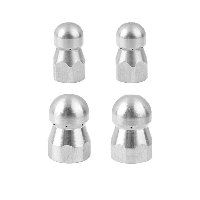 SPS Stainless Steel High Pressure Fixed Sewer Jetter Nozzle Button Nose Rotating Sewer Jetting Nozzle