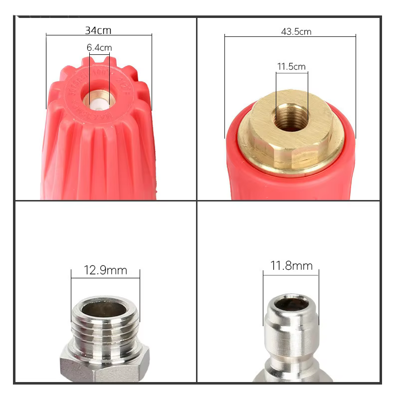 SPS 5000 PSI 1/4 Inch Quick Connect High Pressure Power Washer Red Rotary Turbo Nozzles details