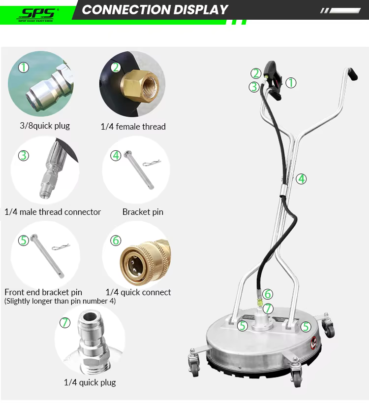 SPS 4000 PSI 22'' Inch Stainless Steel High Pressure Washer Surface Cleaner For Pressure Machine supplier