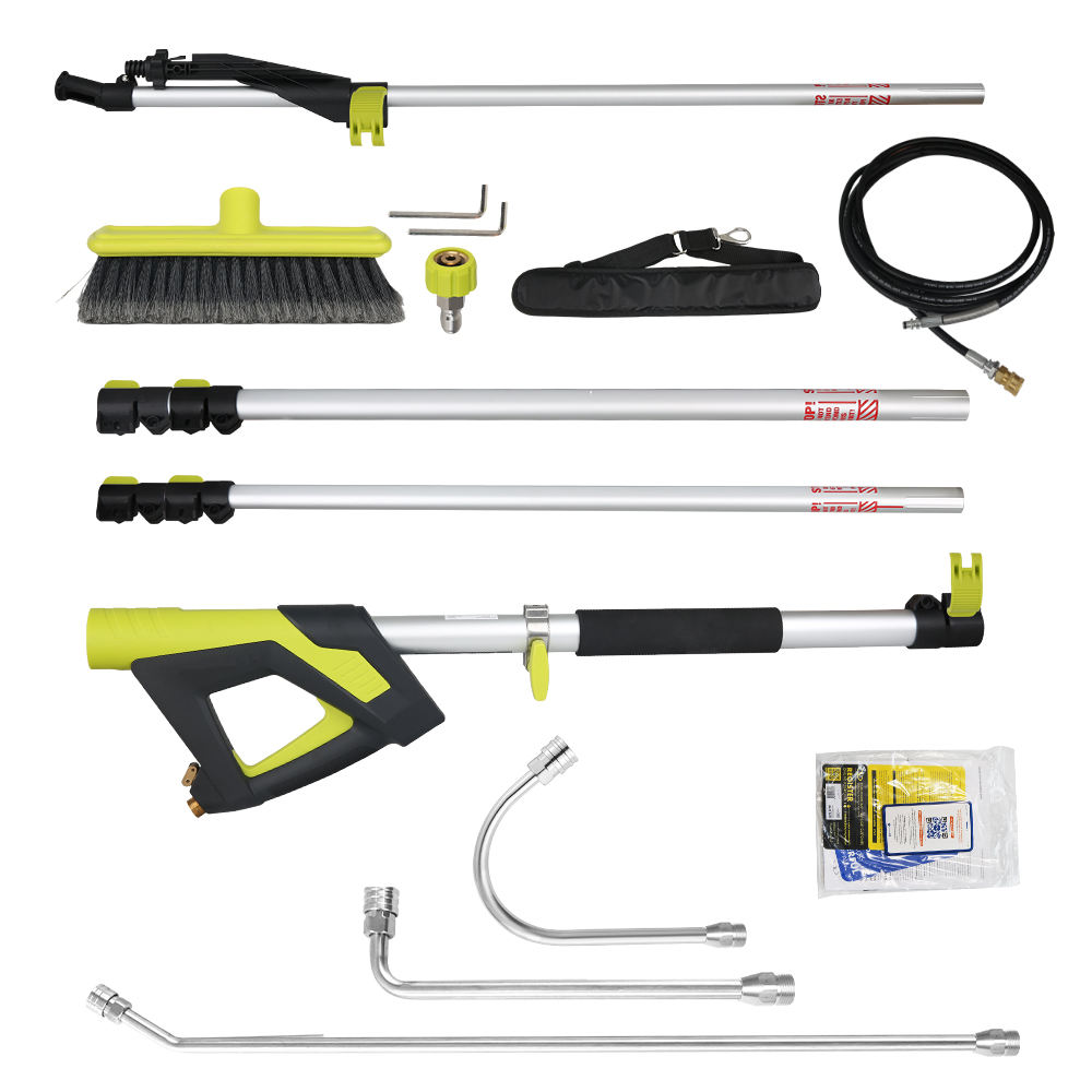 Wholesale 18 Inch Solar Panel Cleaning Brush Cleaning Kit Aluminum Telescopic Window Cleaning Pole With 4 Extension Wands