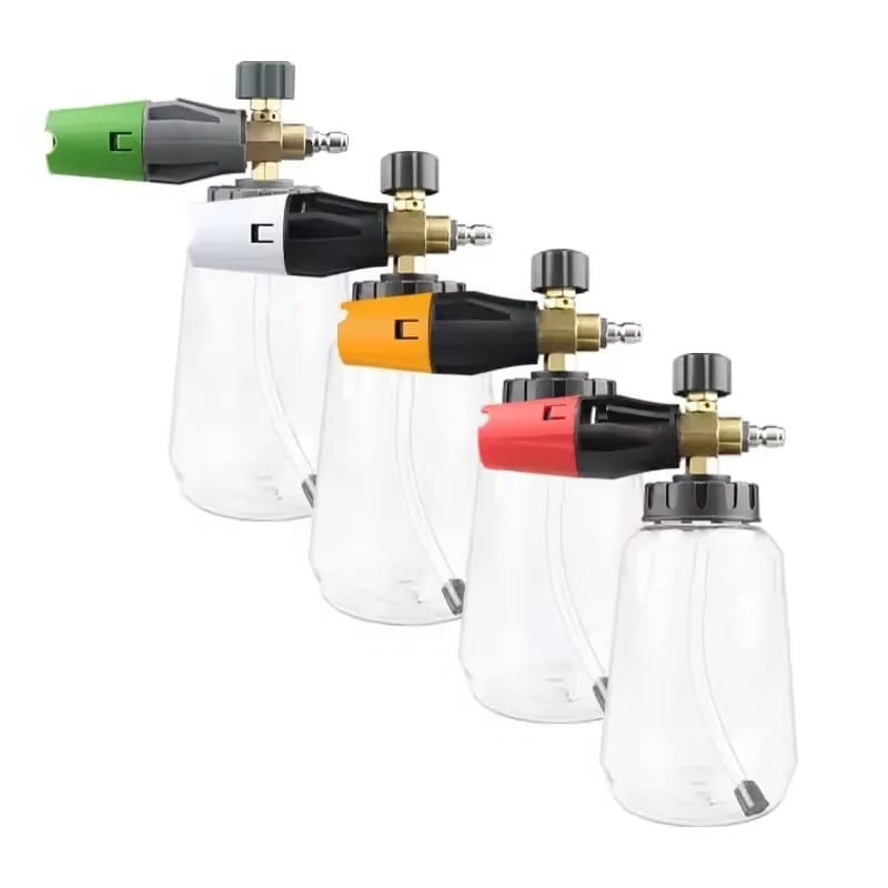 SPS Car Cleaning Red Black Foam Nozzle Spray Bottle Car Wash Transparent Snow Foam Cannon PA Foam Lance