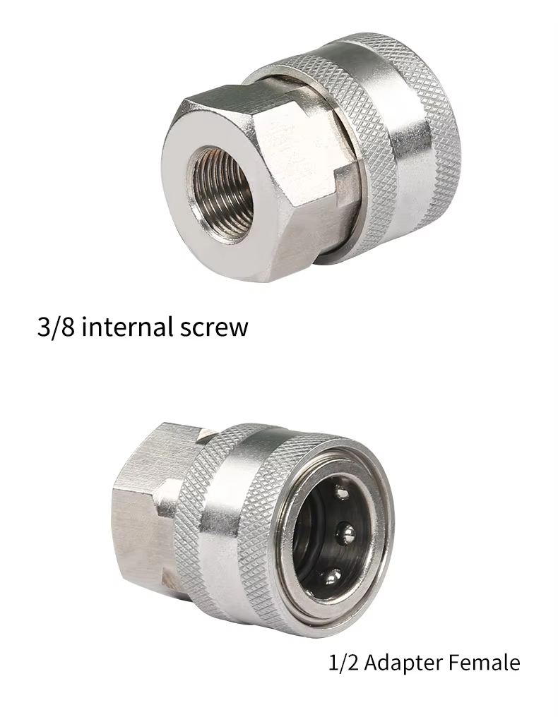 SPS High Pressure Washer 1/2 Male+3/8 Internal Screw Quick Adapter Kit Stainless Steel Fittings for Hose Thread supplier