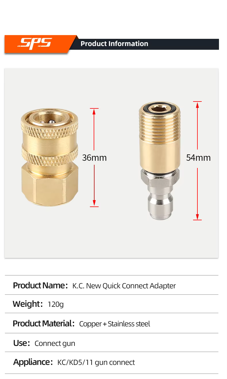SPS HD Series 1/4 Quick Plug High Pressure Washer New Quick Connect Adapters Coupler Fitting manufacture