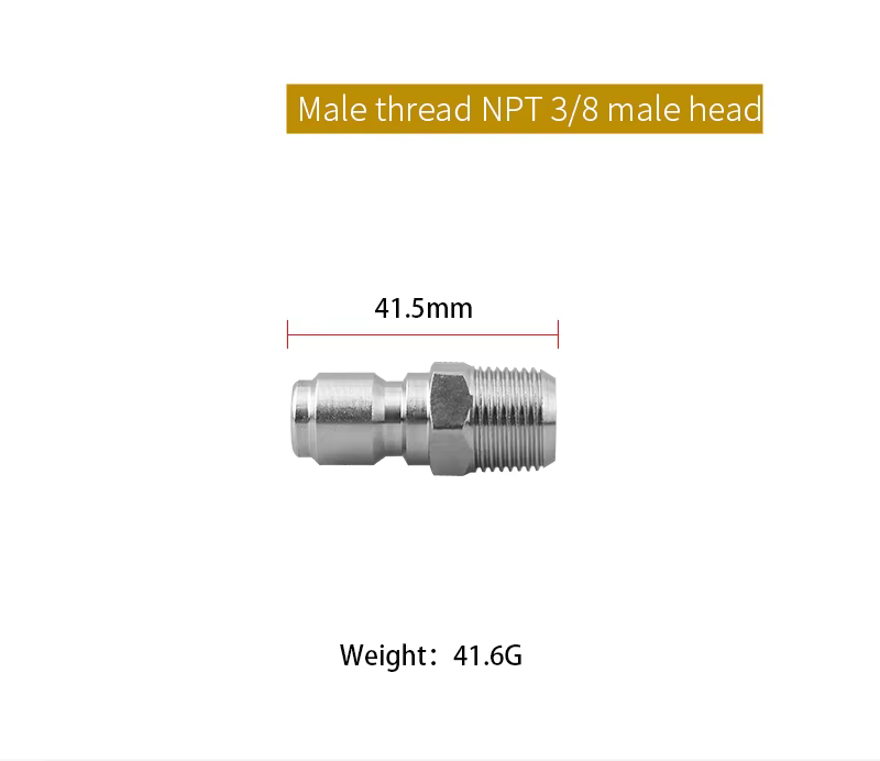 SPS 5000 PSI Brass Stainless Steel Pressure Washer 3/8 Quick Connect Kit Fittings for Hose NPT Thread factory