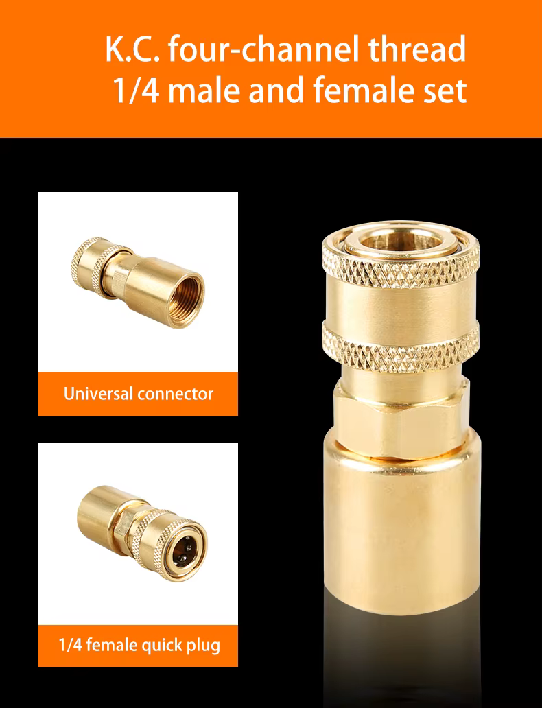 1/4 Inch Male Female Thread,High Pressure Washer Brass Coupler Fitting details