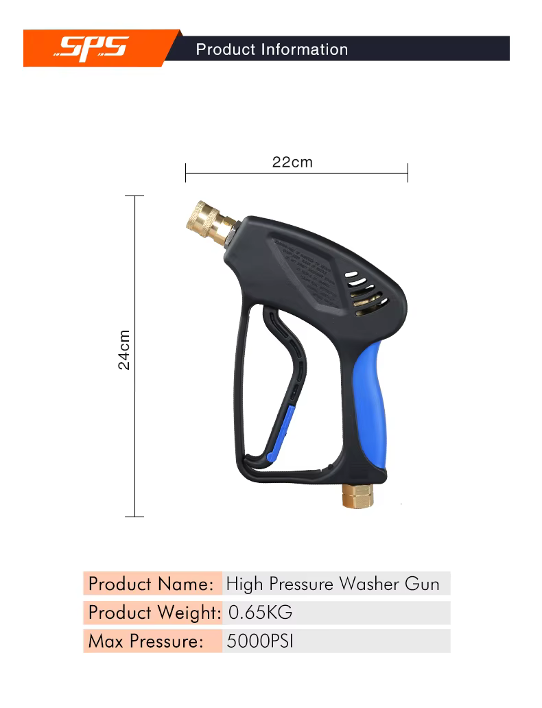 SPS 5000 PSI OEM High Pressure Water Car Washer Gun Car Washing Spray Gun factory