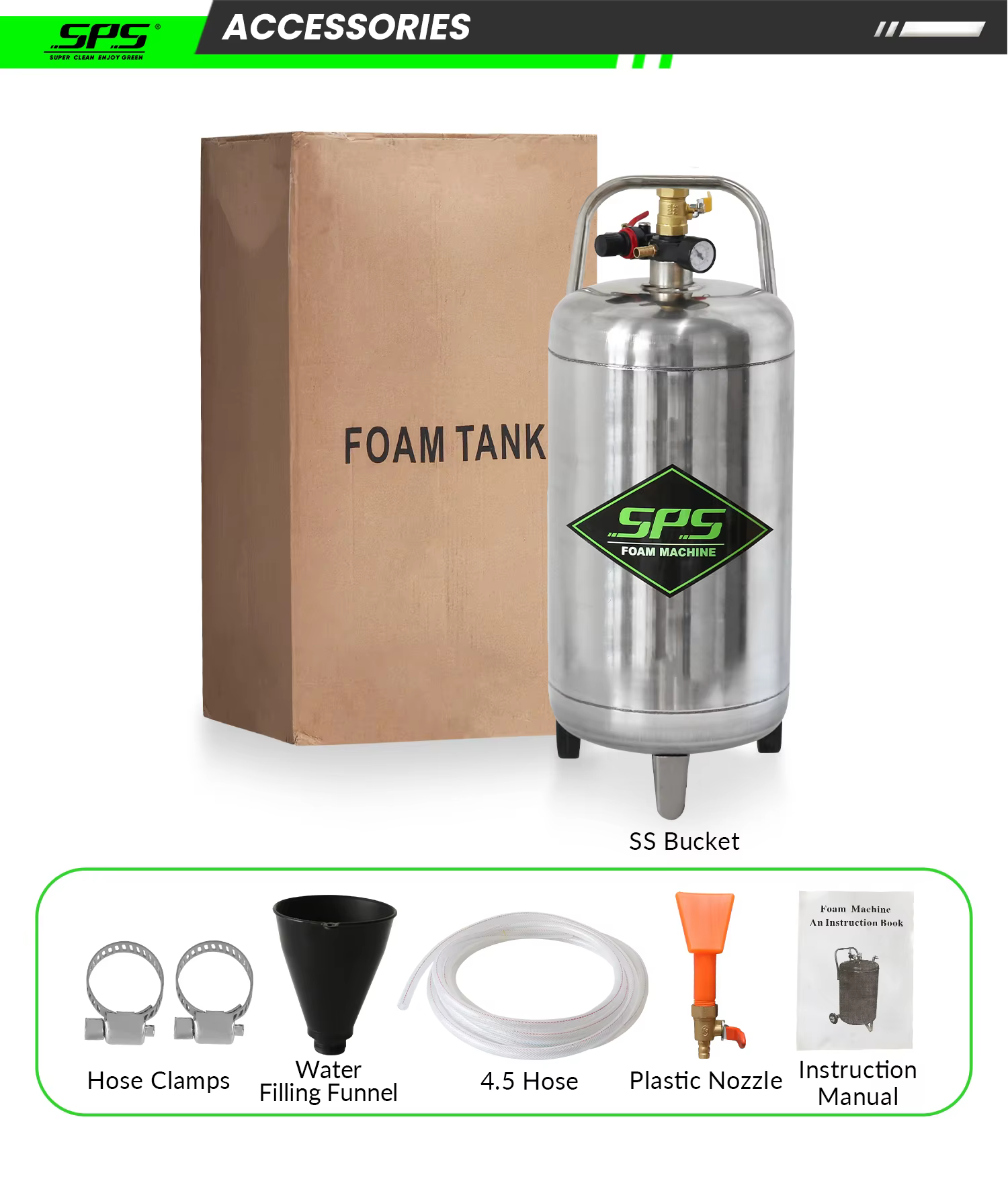 High Quality 40L Stainless Steel Wash Foam Machine Snow Bubble Bucket Car Care Spray Foaming Washer Machine supplier