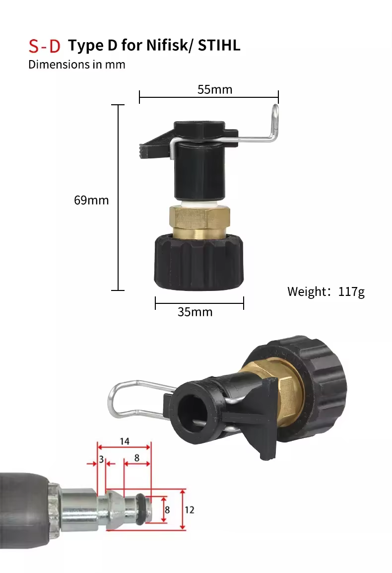 SPS High Pressure Foam Gun Adapter for Bosch Karche Series for Car Cleaning and Fittings Pressure Water Hose Adapter details