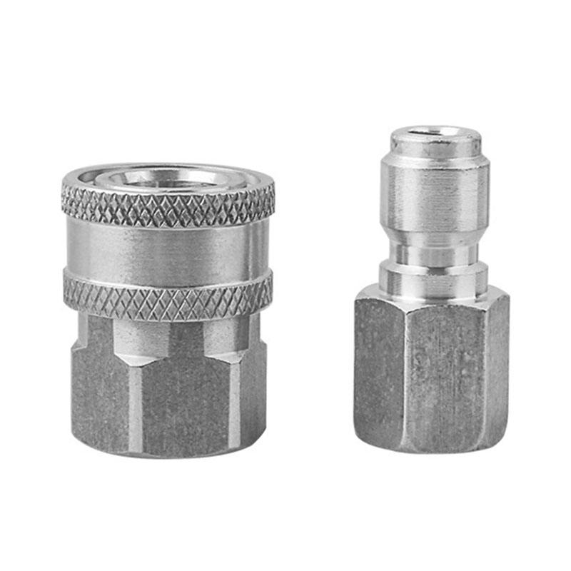 SPS High Pressure Washer 3/8 Quick Connect Kit Stainless Steel Fittings for Hose NPT Thread