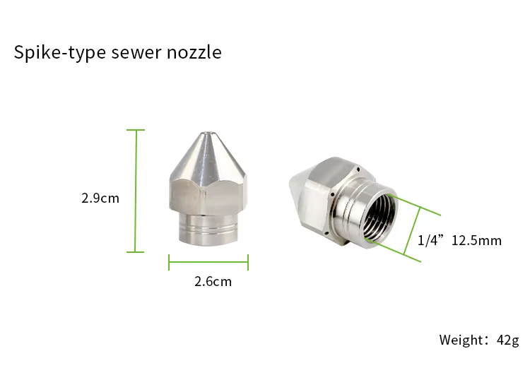 5000PSI 1/4 Inch Pressure Washer Sewer Jetter Nozzle Stainless Steel Pressure Drain Jetter Pipe Sewer Cleaning Nozzle supplier