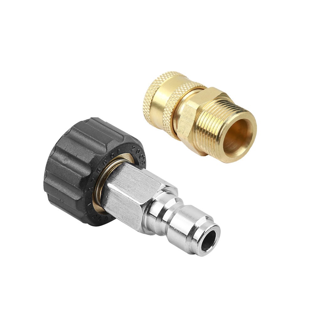 5000PSI Pressure Washer Hose Fitting Pressure Washer Gun Adapter 3/8 Quick Connector Kit M22-14 Fitting Coupler
