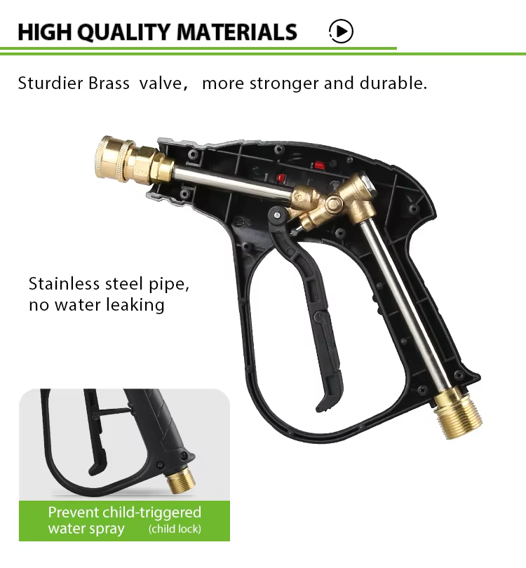 Factory 3000 PSI Cooper Valve High Pressure Water Gun Car Cleaning Trigger Washing Gun with 5 Nozzle Tips M22-14 Fitting factory