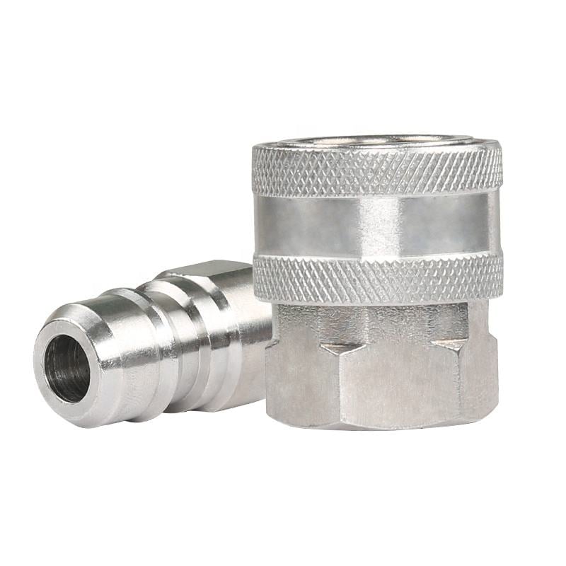 SPS Adaptador Rápido de Tubería de Acero Inoxidable para Lavadora a Alta Presión con Rosca Hembra de 1/2 Pulgadas y Rosca Interna de 3/8 Pulgadas
