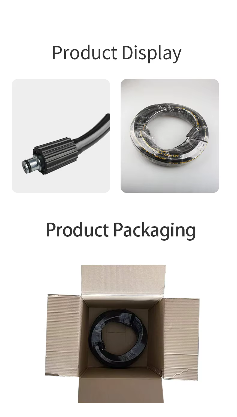 SPS 50FT 15 MPA M22-14 High Pressure Cleaning Hose Car Wash Steel Wire Hose High Pressure Washer Rubber Hose Car Care manufacture