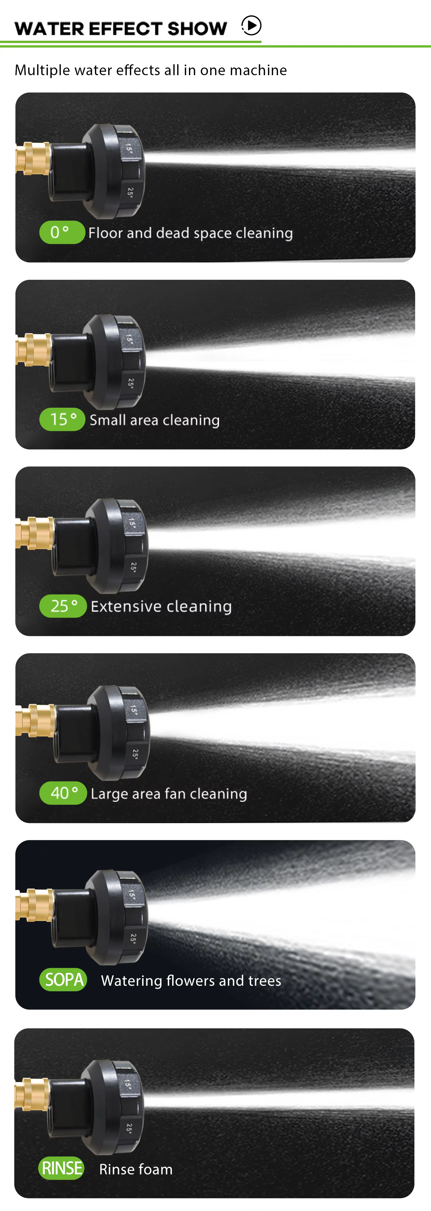Adjustable 3200PSI 3.0GPM Water Foam 7-In-1 Spray Nozzle For High Pressure Washer Accessories 1/4'' Quick Plug supplier