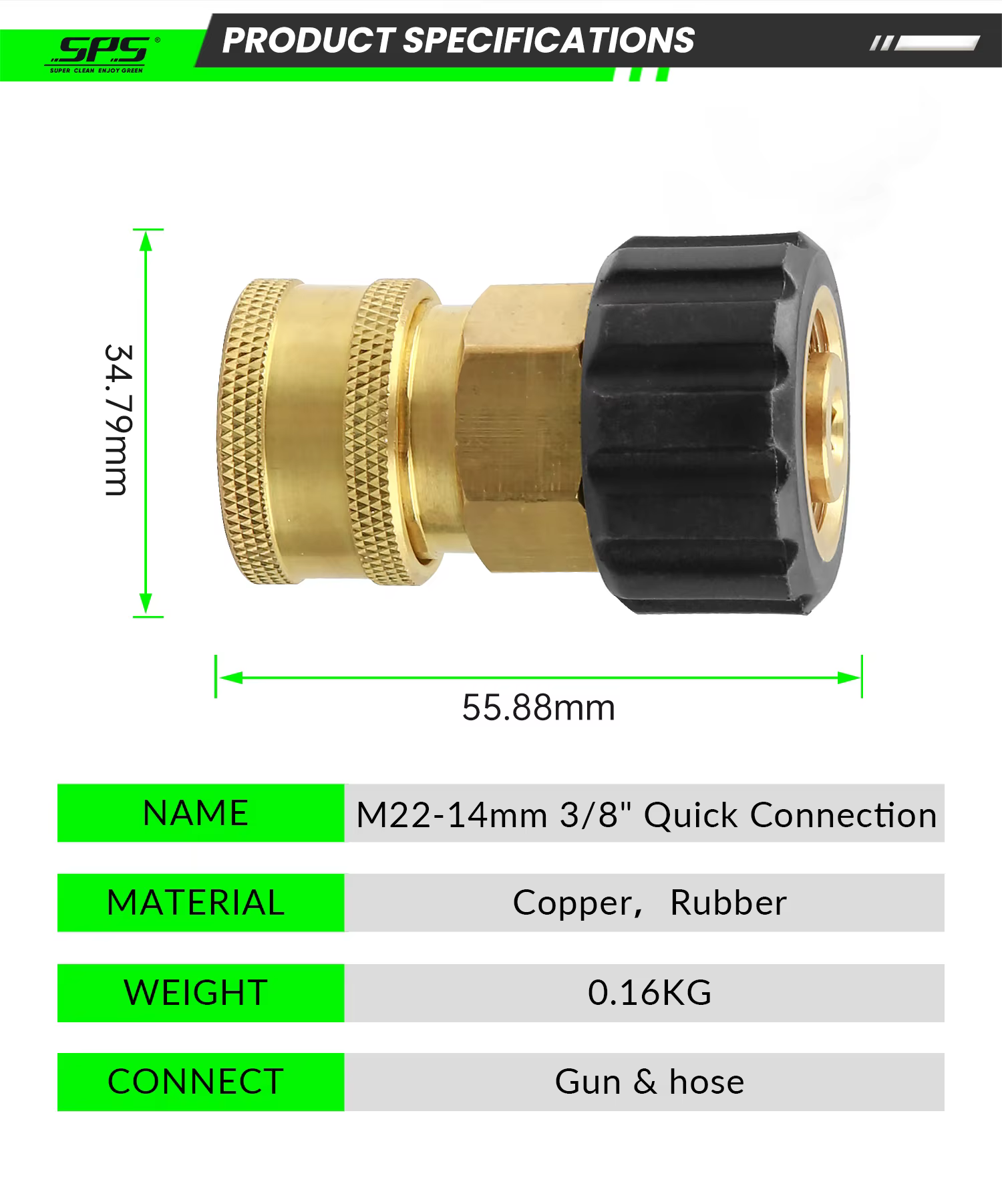 5000 PSI 3/8 Inch Quick Connect Pressure Washer Adapter Quick Coupler Fitting manufacture