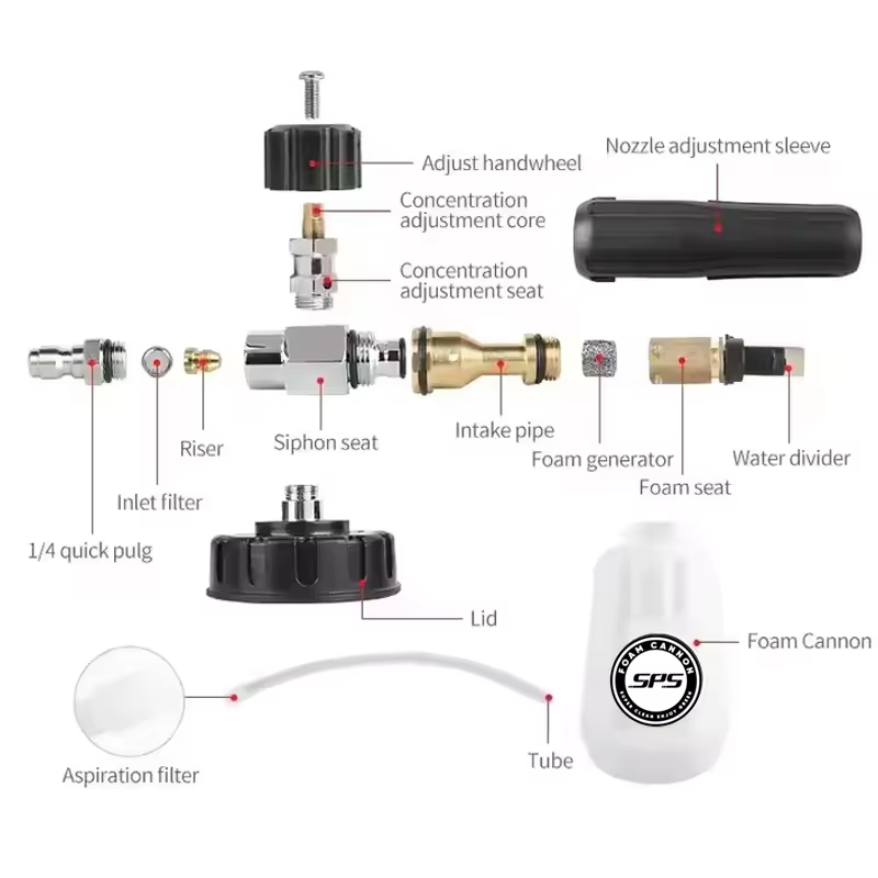 SPS High Pressure Washers Car Wash Foam Spray Gun Snow Foam Cannon Lance Trigger Short Gun details
