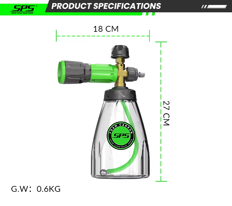 SPS V3.0 Heavy Duty Brass M22 and 1/4 Quick Connect Transparent Bottle Foam Lance Best Spray Foam Gun Liquid Soap Foam Cannon supplier