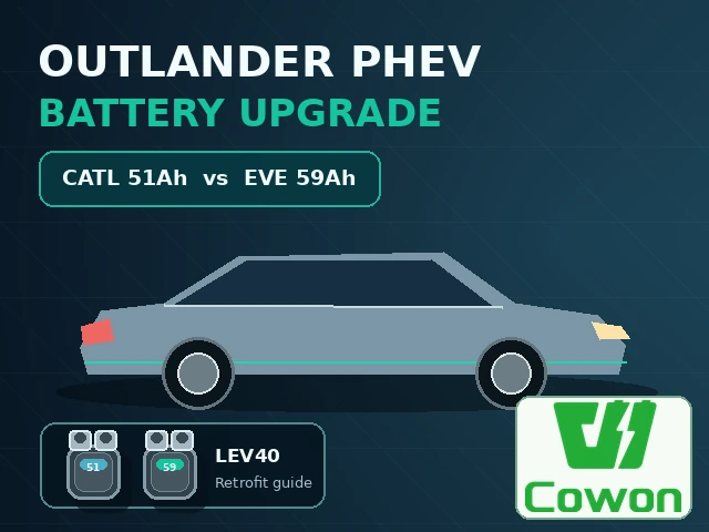 Mitsubishi Outlander PHEV Battery Upgrade Guide: LEV40 Replacement with EVE 59Ah and CATL 51Ah Cells