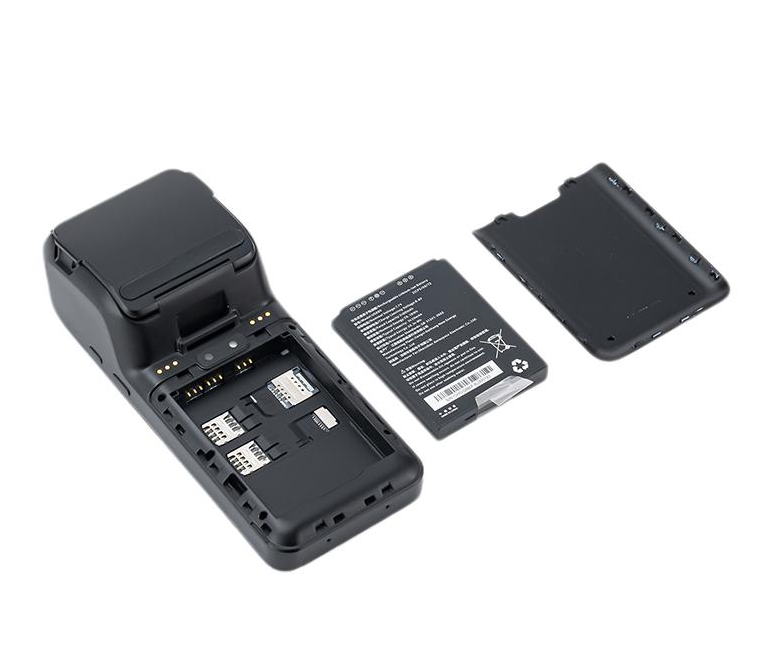 NEWPOS NEW9220 battery replacement showing battery compartment and connector.png
