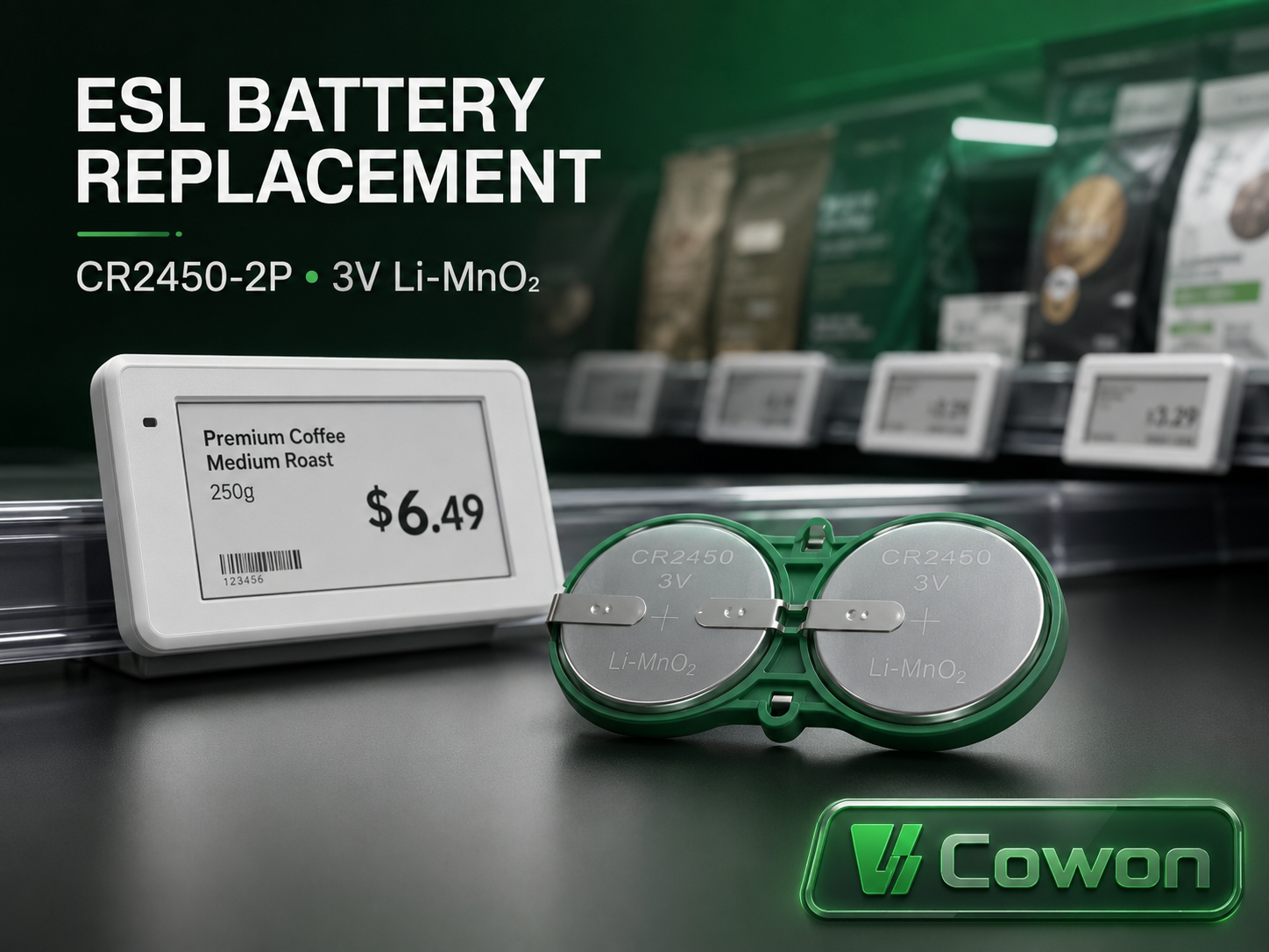 Electronic Shelf Label Battery Replacement Guide: How to Choose the Right CR2450 Pack