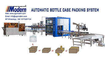 Sistema automático de empaque en cajas para botellas – Empacadora de cajas de cartón de maquinaria moderna