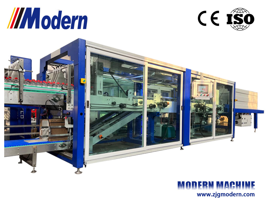 Combined half tray cardboard shrink wrap packaging machine