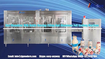 Máquina de llenado, tapado y sellado con lámina de aluminio para botellas de leche – Maquinaria moderna