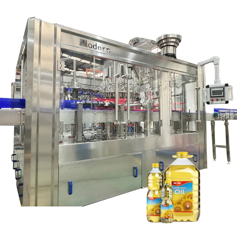 Máquina de llenado de aceite comestible – Máquina moderna de llenado por émbolo para aceite de oliva, girasol y palma